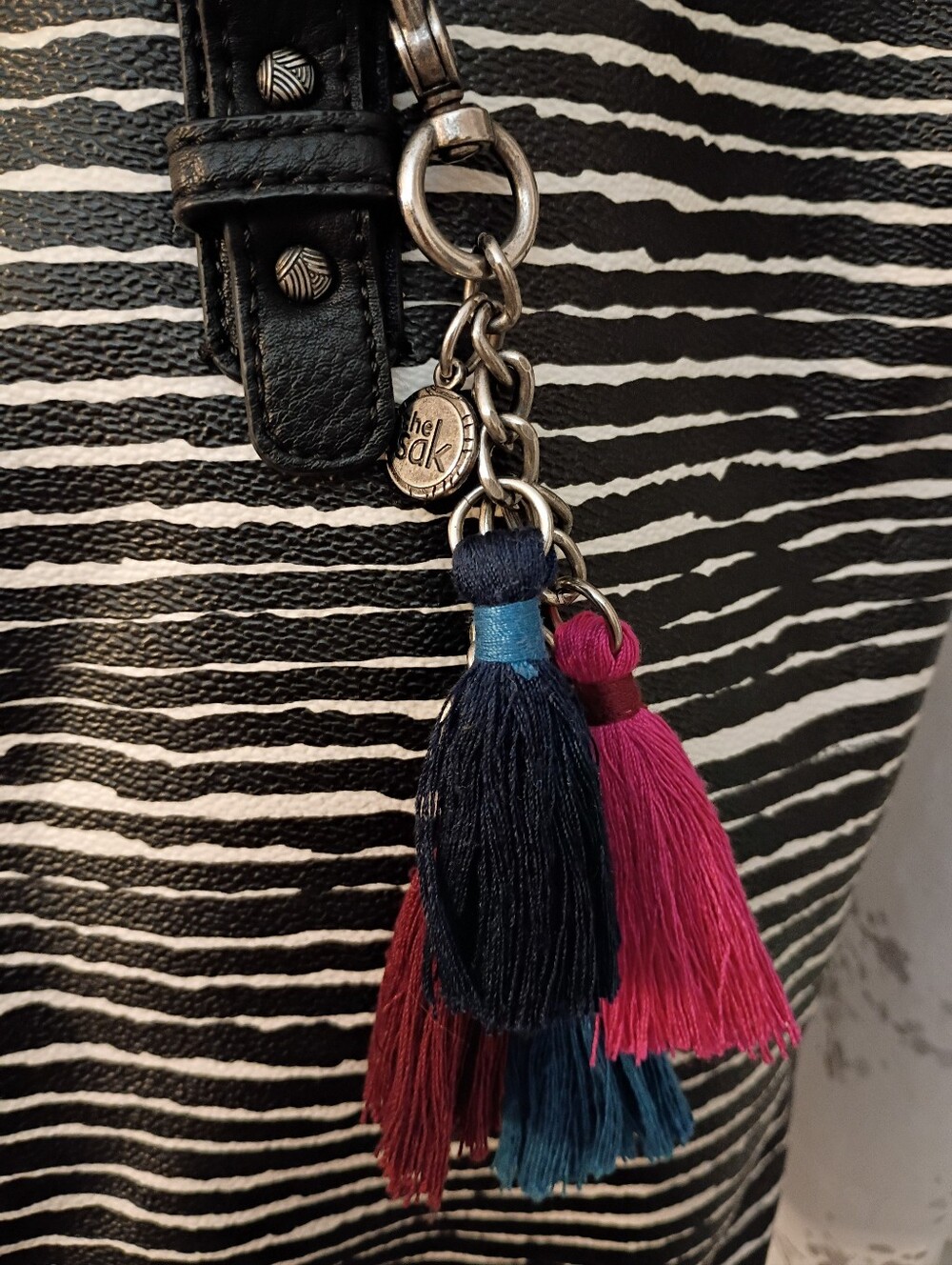 The Sak Black and White Striped Tote - Picture 4 of 9